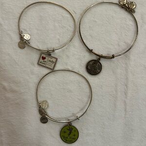 Disney Alex and Ani Silver Charm Bracelet with Engraved Discs